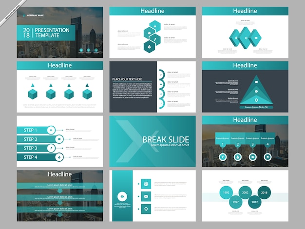 Premium Vector | Blue abstract presentation templates infographic