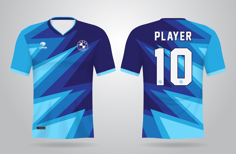 Premium Vector | Blue abstract sports jersey template for team uniforms