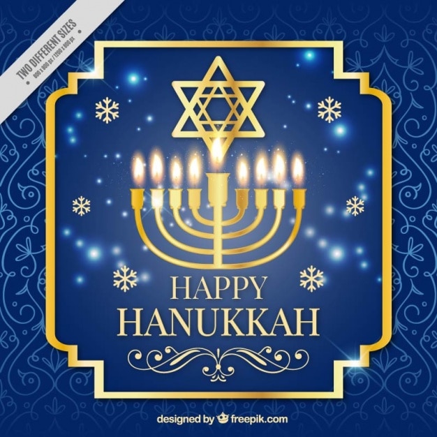 Blue and golden background for hanukkah