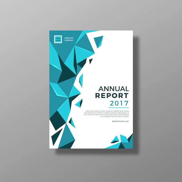 Blue and white annual report design Vector | Free Download