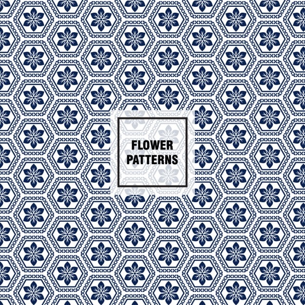 Blue and white flower pattern