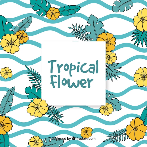 Blue and white tropical flower
background