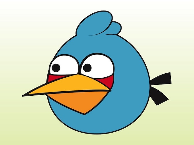 Blue angry bird gaming cartoon