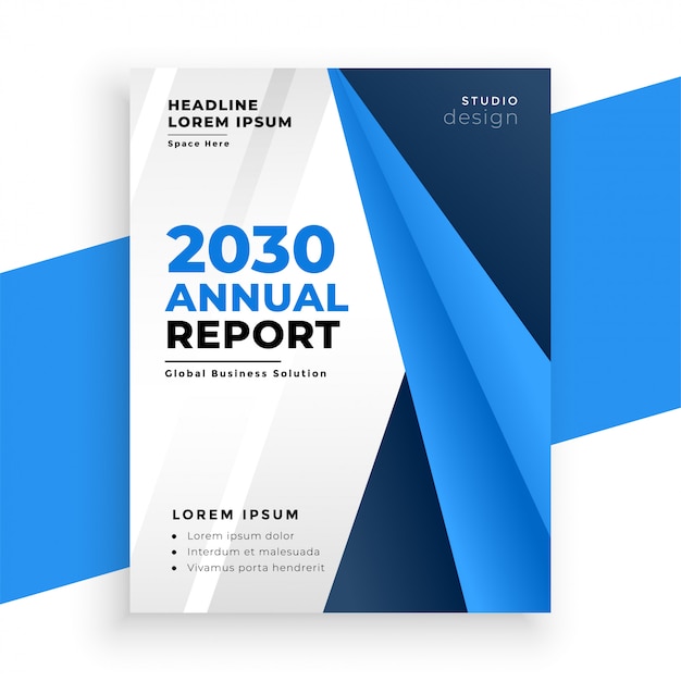 Blue annual report brochure business layout | Free Vector