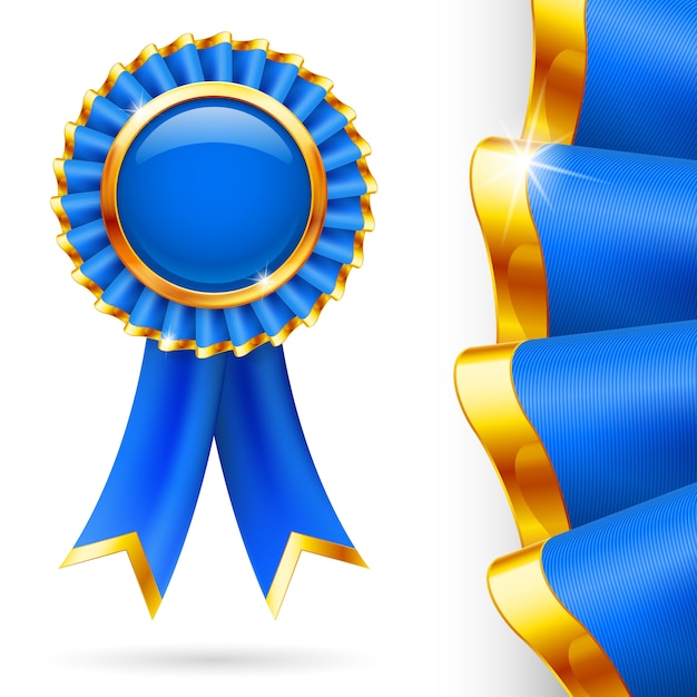 Blue Award Ribbon | Premium Vector