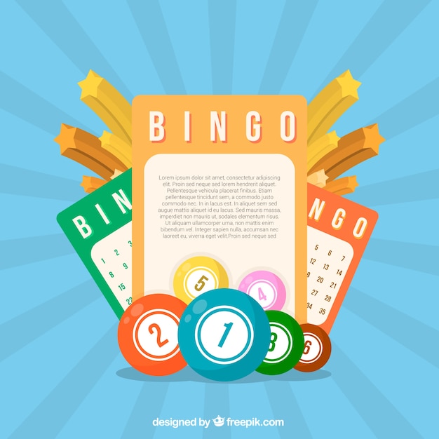 Blue background elements of bingo | Free Vector