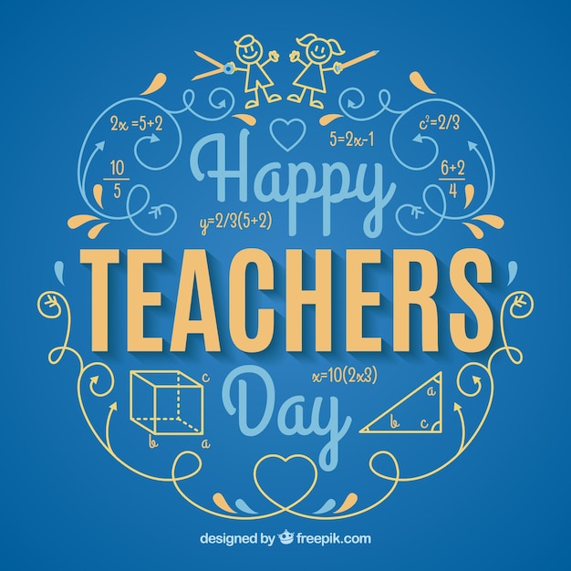 Blue background, teacher's day | Free Vector