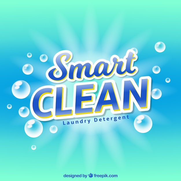 Free Vector | Blue background with detergent bubbles