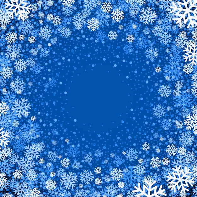 Premium Vector | Blue background with snowflakes