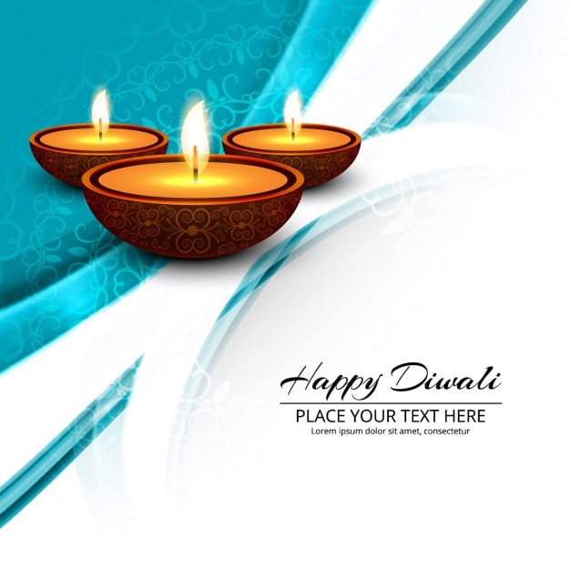 download vector blue background with wavy shapes and three candles for diwali vectorpicker blue background with wavy shapes