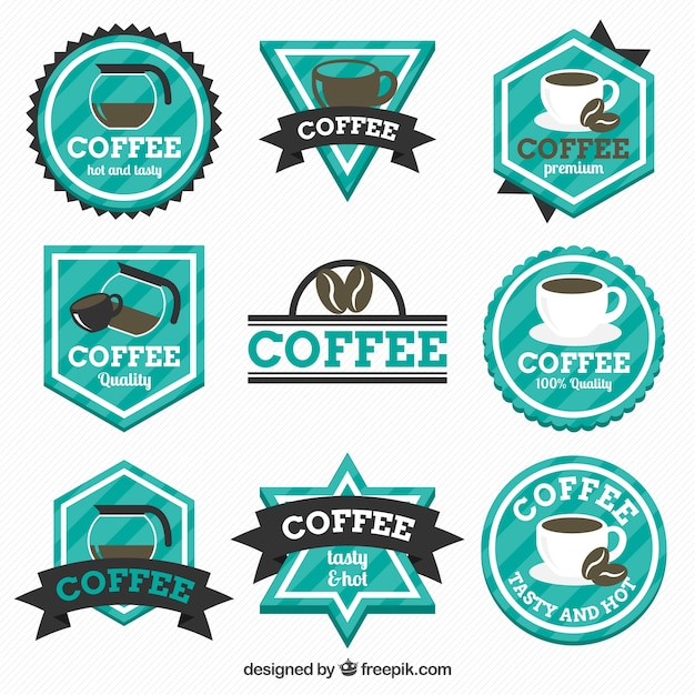 Download Free Blue Badges For Coffee Free Vector Use our free logo maker to create a logo and build your brand. Put your logo on business cards, promotional products, or your website for brand visibility.