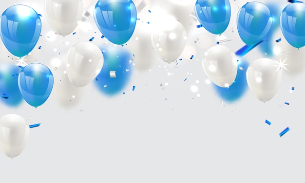 Premium Vector Blue Balloons Celebration Background 2315