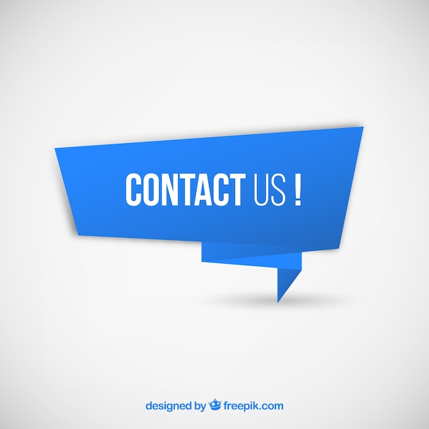 Blue banner with text contact us Vector | Free Download