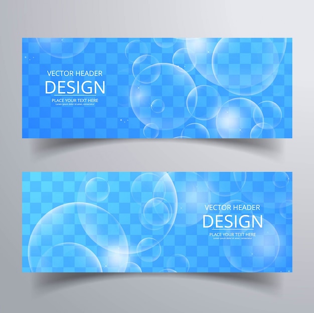 Free Vector | Blue banners with bubbles