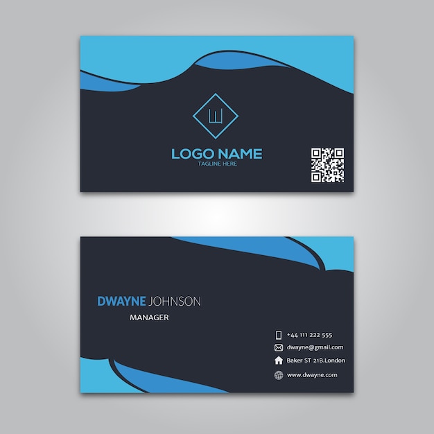 Download Free Blue Black Business Card Template Premium Vector Use our free logo maker to create a logo and build your brand. Put your logo on business cards, promotional products, or your website for brand visibility.