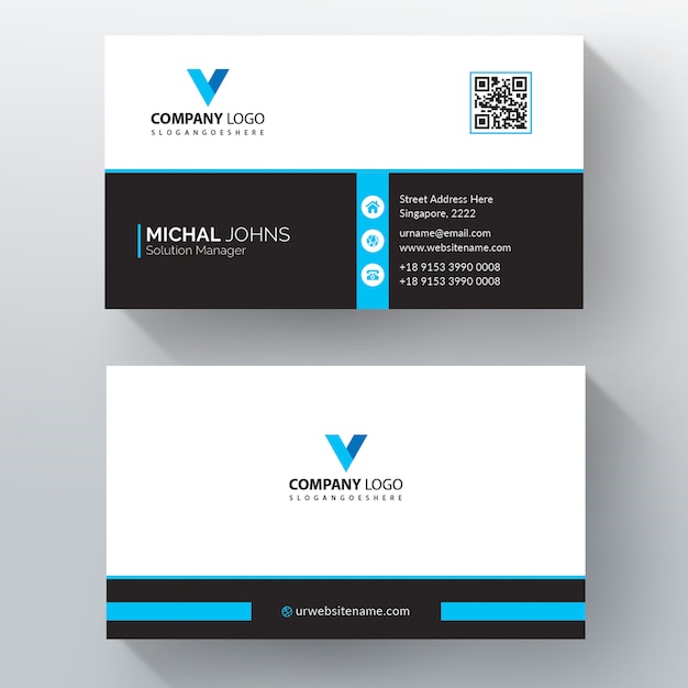 Premium Vector | Blue and black corporate card