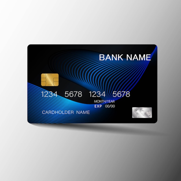 Premium Vector | Blue and black credit card.