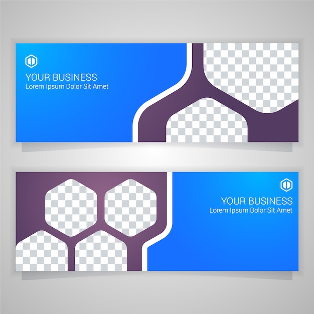 Blue business banner  template  Vector Free  Download 