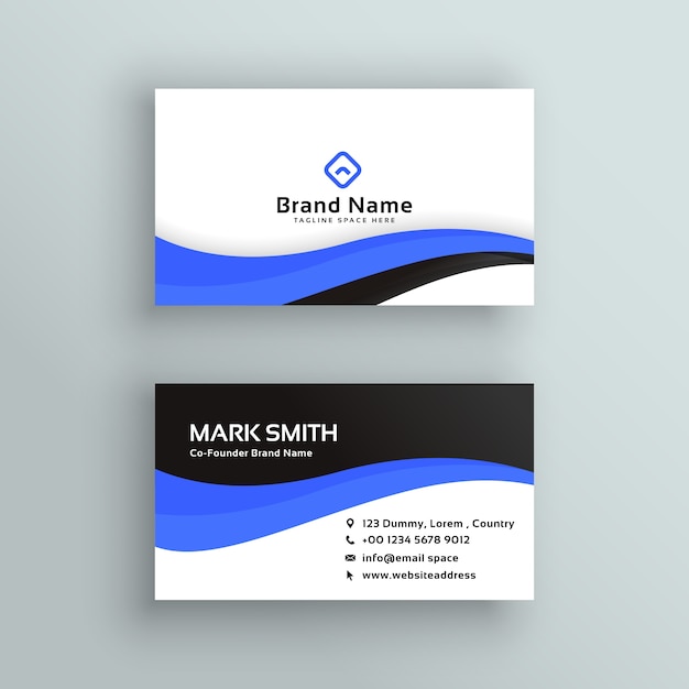 Blue business card vector design