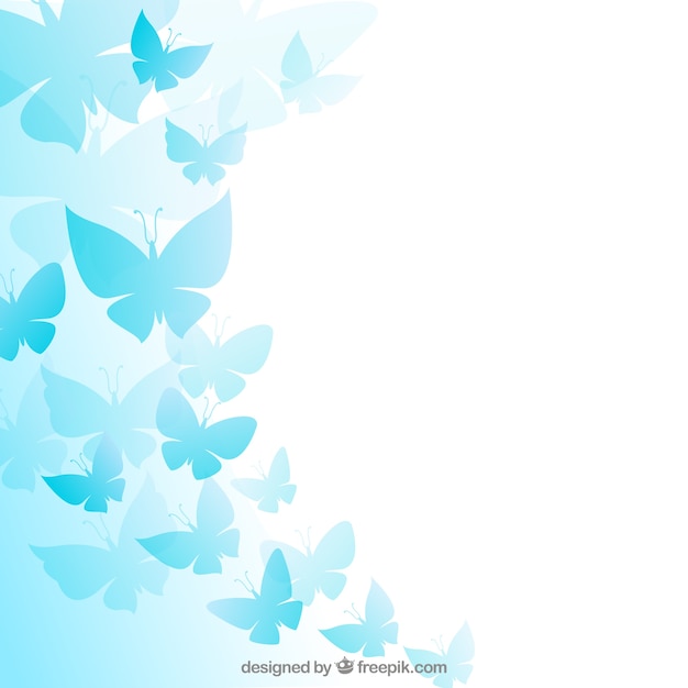 Free Vector | Blue butterflies background