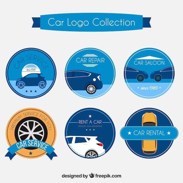 Blue car logo collection Vector | Free Download