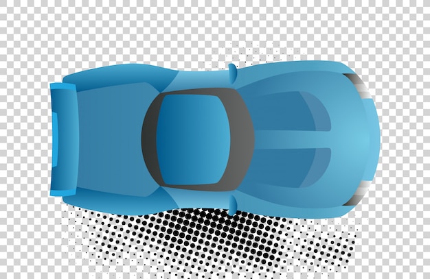 Premium Vector | Blue car top view vector illustration