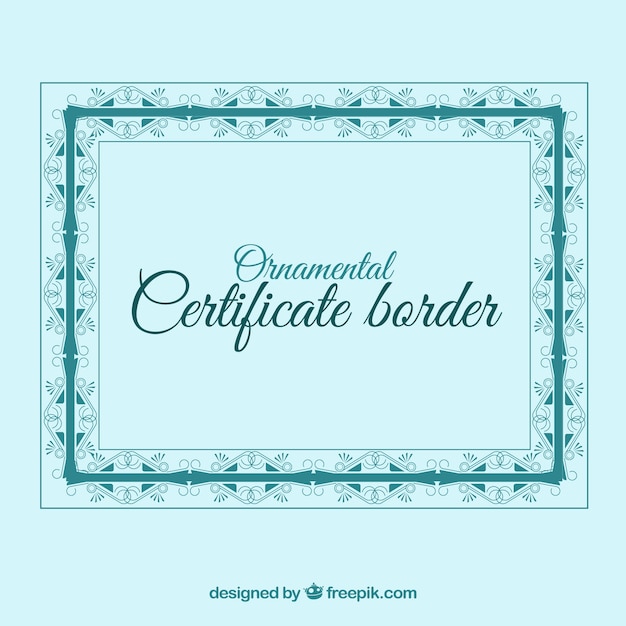 Download Blue certificate frame | Free Vector