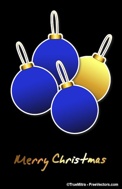 Download Blue christmas balls vector | Free Vector