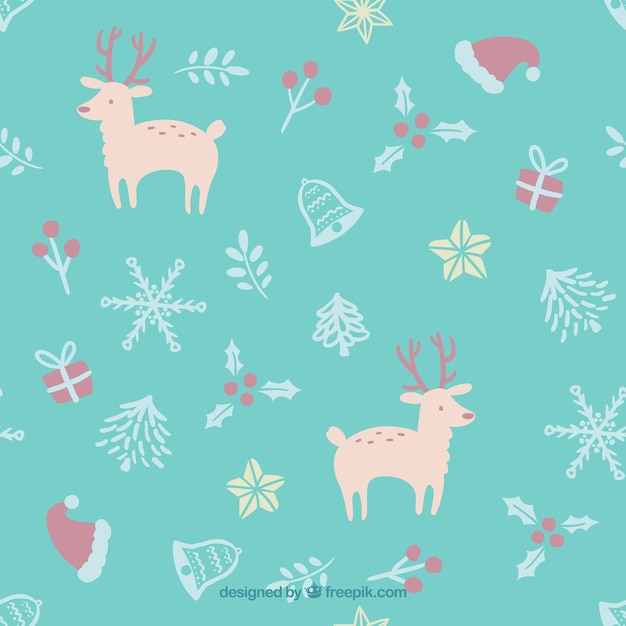 Blue Christmas Pattern Vector | Premium Download