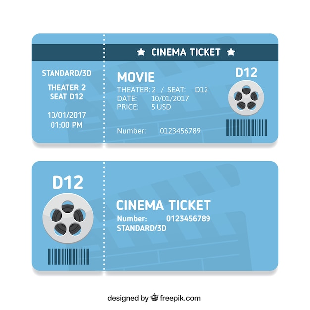 Blue cinema tickets Vector | Free Download