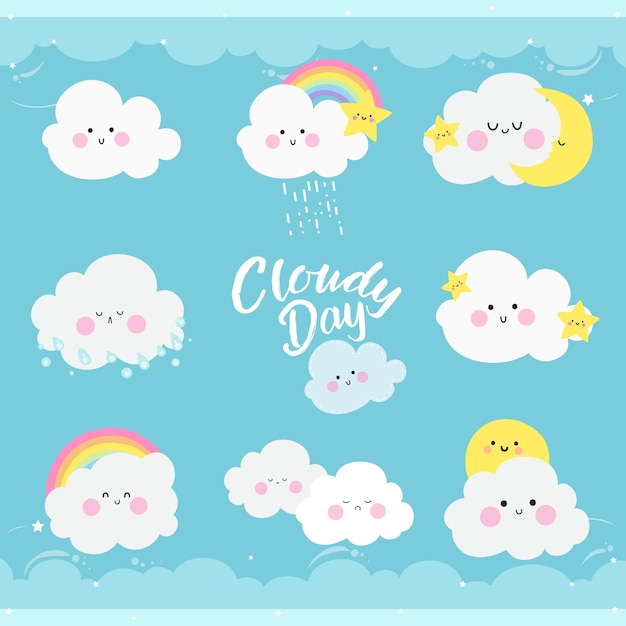 Premium Vector Blue Cloudy Day