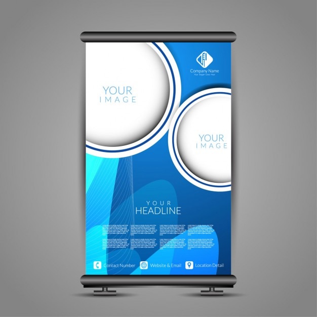 Free Vector | Blue color banner stand template