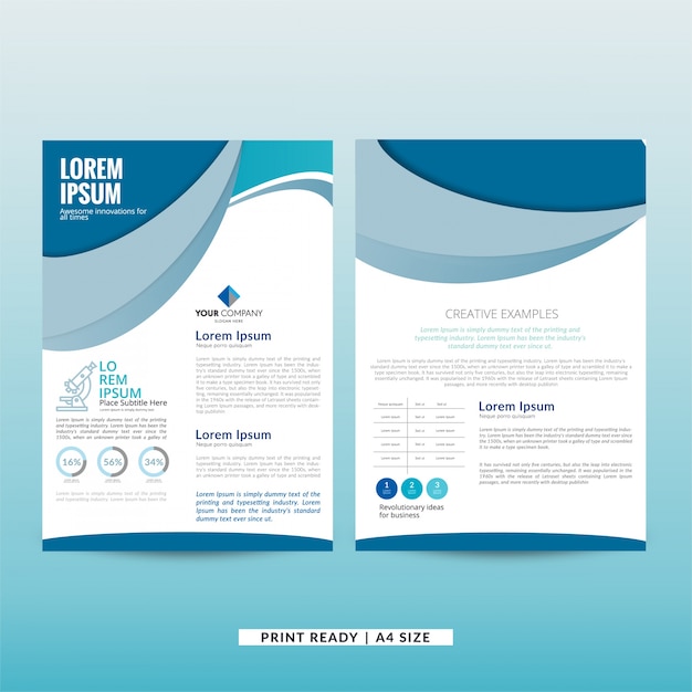 Premium Vector | Blue corporate abstract brochure