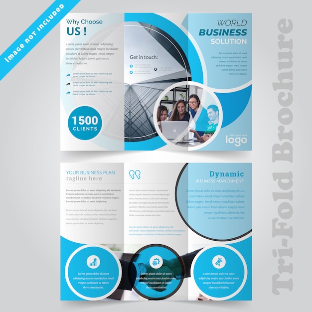 Premium Vector Blue Corporate Trifold Brochure Design