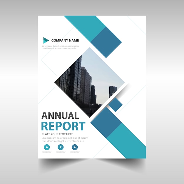 Free Vector Blue Creative Annual Report Book Cover Template