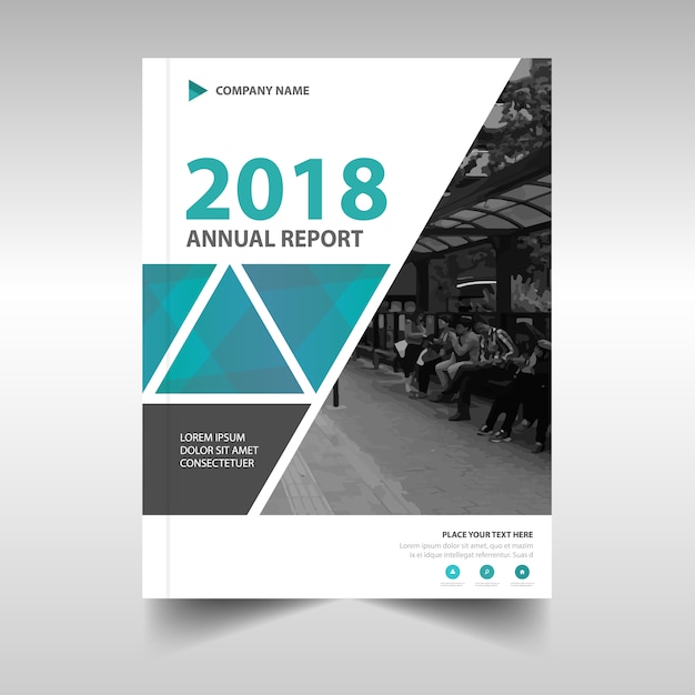 Blue creative annual report book cover template Vector | Free Download