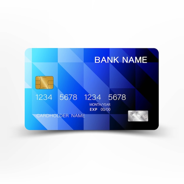 Premium Vector | Blue credit card design.