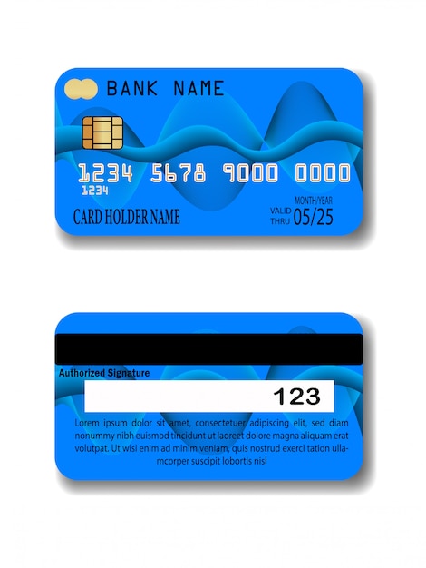 Download Premium Vector Blue Credit Card Template PSD Mockup Templates