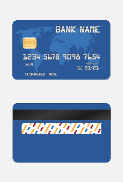 Premium Vector | Blue credit card vector