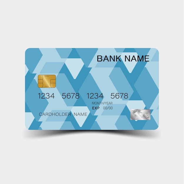 Premium Vector | Blue credit card.