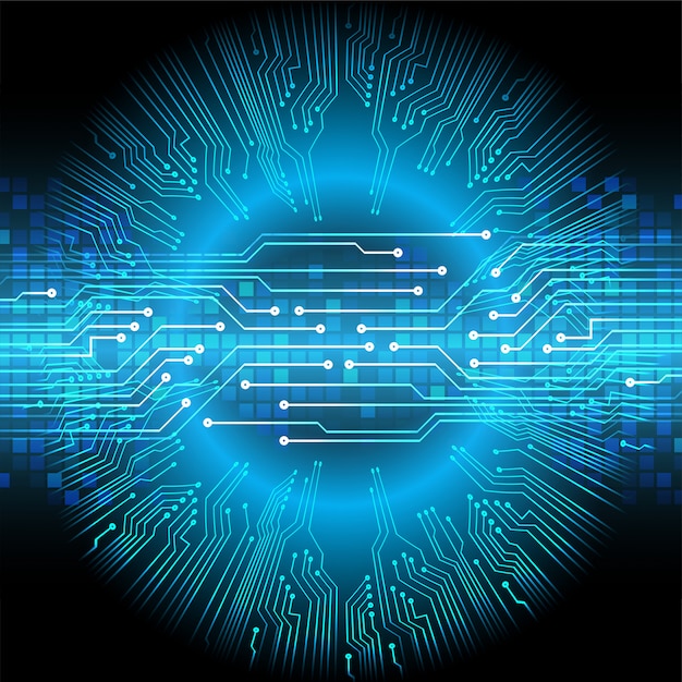 Premium Vector | Blue cyber circuit future technology concept background