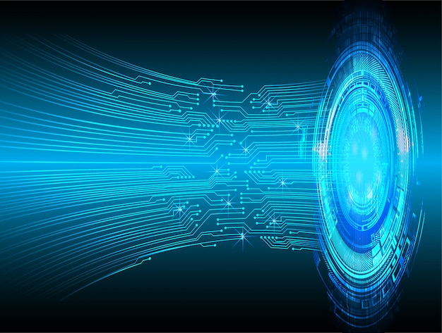 Blue cyber circuit future technology concept background Premium Vector