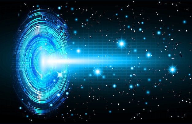 Blue cyber circuit future technology concept background Premium Vector