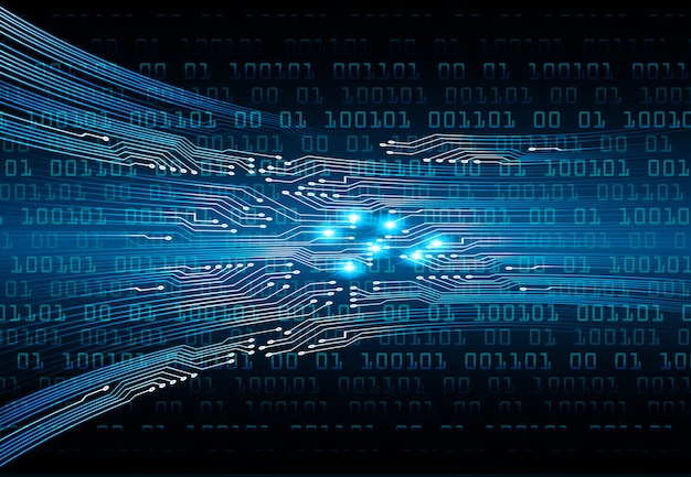 Blue cyber circuit future technology concept background Premium Vector
