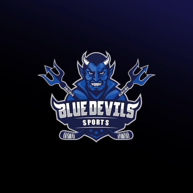 Premium Vector | Blue devils sport logo