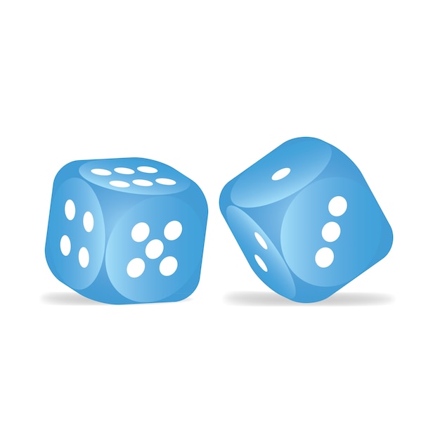 Blue dice | Premium Vector