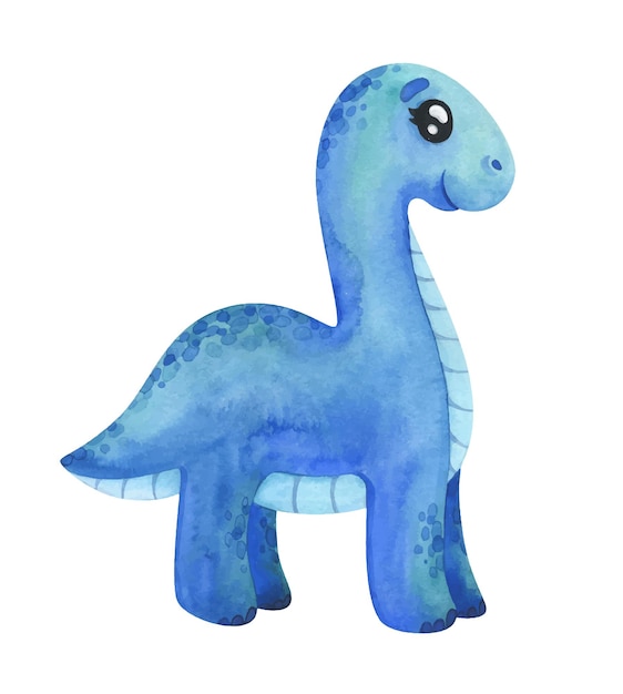 Premium Vector | Blue diplodocus isolated on white