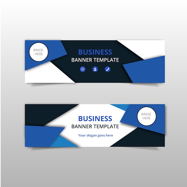 Blue elegant business banners | Free Vector