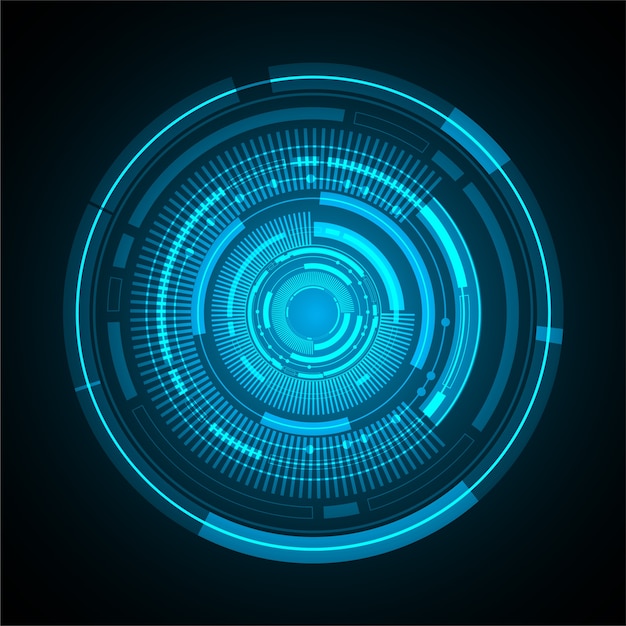 Premium Vector | Blue eye ball abstract cyber future technology concept ...