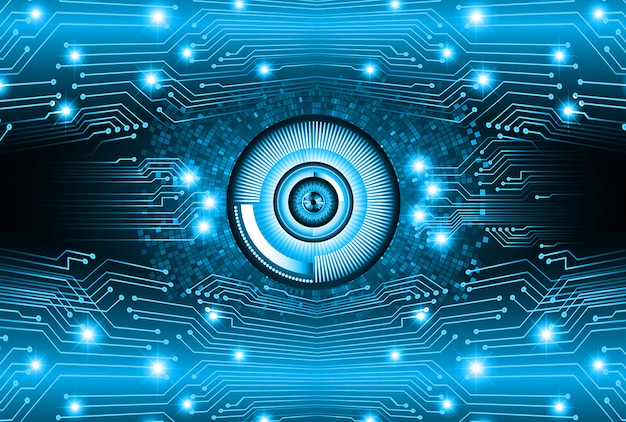 Premium Vector | Blue eye cyber circuit future technology concept ...